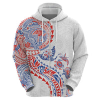Hawaiian Kakau Tribal Sea Animals Tattoos Hoodie Hawaii Flag Color Inspired LT03 - Polynesian Pride