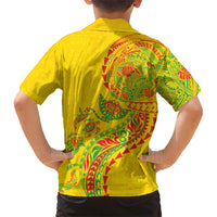 Hawaiian Kakau Tribal Sea Animals Tattoos Family Matching Long Sleeve Bodycon Dress and Hawaiian Shirt Kanaka Maoli Flag Color Inspired LT03 - Polynesian Pride