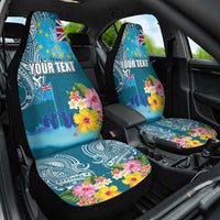 Personalised Tuvalu Independence Day Car Seat Cover Tuvaluan Tribal Flag Style LT03 One Size Turquoise - Polynesian Pride
