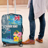 Personalised Tuvalu Independence Day Luggage Cover Tuvaluan Tribal Flag Style LT03 Turquoise - Polynesian Pride