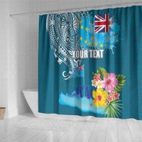 Personalised Tuvalu Independence Day Shower Curtain Tuvaluan Tribal Flag Style LT03 - Polynesian Pride