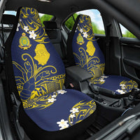 Niue Independence Day Car Seat Cover Hiapo Pattern Fiti Pua and Uga LT03 One Size Yellow - Polynesian Pride