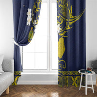 Niue Independence Day Window Curtain Hiapo Pattern Fiti Pua and Uga