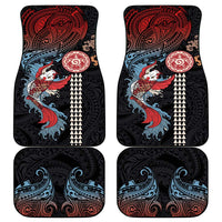 Hawaii and Japanese Together Car Mats Koi Fish and Kakau Pattern