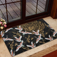 Hawaii and Japanese Together Rubber Doormat Cranes Birds with Kakau Pattern LT03 - Polynesian Pride