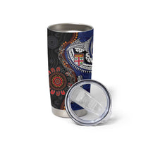 Fiji and Australia Together Tumbler Cup Kangaroo Aboriginal with Tribal Tapa Hibiscus Half Style - Polynesian Pride