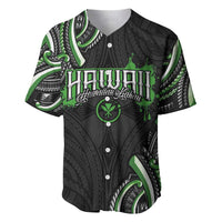 Traditional Art Hawaiian Kakau Tattoos Baseball Jersey Green Color - Polynesian Pride