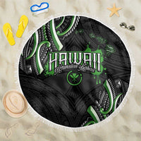 Traditional Art Hawaiian Kakau Tattoos Beach Blanket Green Color - Polynesian Pride