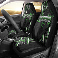 Traditional Art Hawaiian Kakau Tattoos Car Seat Cover Green Color - Polynesian Pride