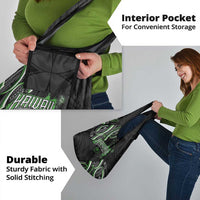 Traditional Art Hawaiian Kakau Tattoos Grocery Bag Green Color - Polynesian Pride