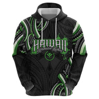 Traditional Art Hawaiian Kakau Tattoos Hoodie Green Color - Polynesian Pride