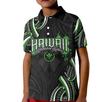Traditional Art Hawaiian Kakau Tattoos Kid Polo Shirt Green Color LT03 Kid Green - Polynesian Pride