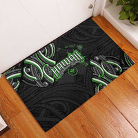 Traditional Art Hawaiian Kakau Tattoos Rubber Doormat Green Color - Polynesian Pride