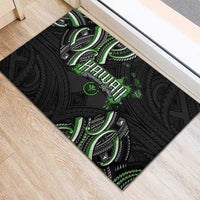 Traditional Art Hawaiian Kakau Tattoos Rubber Doormat Green Color - Polynesian Pride