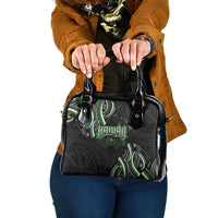 Traditional Art Hawaiian Kakau Tattoos Shoulder Handbag Green Color - Polynesian Pride