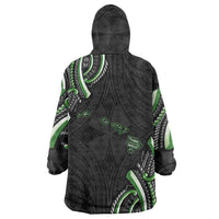 Traditional Art Hawaiian Kakau Tattoos Wearable Blanket Hoodie Green Color - Polynesian Pride