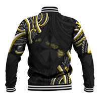 Traditional Art Hawaiian Kakau Tattoos Baseball Jacket Yellow Color - Polynesian Pride