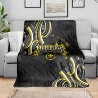 Traditional Art Hawaiian Kakau Tattoos Blanket Yellow Color - Polynesian Pride