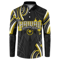 Traditional Art Hawaiian Kakau Tattoos Button Sweatshirt Yellow Color - Polynesian Pride