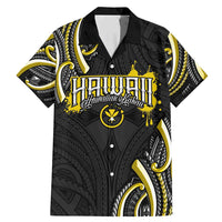 Traditional Art Hawaiian Kakau Tattoos Family Matching Mermaid Dress and Hawaiian Shirt Yellow Color - Polynesian Pride