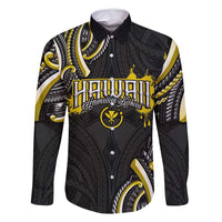 Traditional Art Hawaiian Kakau Tattoos Family Matching Mermaid Dress and Hawaiian Shirt Yellow Color - Polynesian Pride