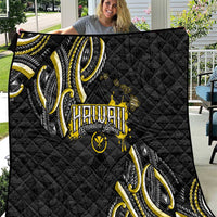 Traditional Art Hawaiian Kakau Tattoos Quilt Yellow Color - Polynesian Pride
