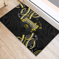 Traditional Art Hawaiian Kakau Tattoos Rubber Doormat Yellow Color - Polynesian Pride