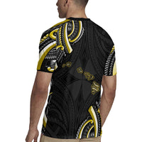 Traditional Art Hawaiian Kakau Tattoos Rugby Jersey Yellow Color - Polynesian Pride