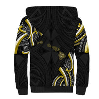 Traditional Art Hawaiian Kakau Tattoos Sherpa Hoodie Yellow Color - Polynesian Pride