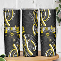Traditional Art Hawaiian Kakau Tattoos Skinny Tumbler Yellow Color - Polynesian Pride