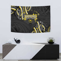 Traditional Art Hawaiian Kakau Tattoos Tapestry Yellow Color - Polynesian Pride