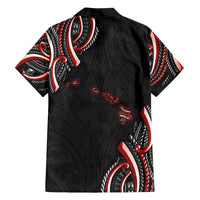 Traditional Art Hawaiian Kakau Tattoos Family Matching Off Shoulder Short Dress and Hawaiian Shirt Red Color - Polynesian Pride