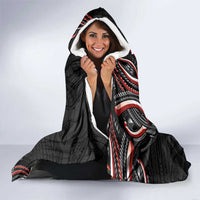 Traditional Art Hawaiian Kakau Tattoos Hooded Blanket Red Color - Polynesian Pride