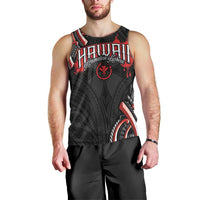 Traditional Art Hawaiian Kakau Tattoos Men Tank Top Red Color - Polynesian Pride