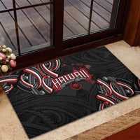 Traditional Art Hawaiian Kakau Tattoos Rubber Doormat Red Color - Polynesian Pride