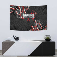 Traditional Art Hawaiian Kakau Tattoos Tapestry Red Color - Polynesian Pride