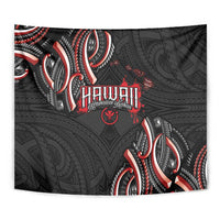 Traditional Art Hawaiian Kakau Tattoos Tapestry Red Color - Polynesian Pride