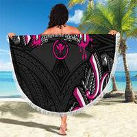 Traditional Art Hawaiian Kakau Tattoos Beach Blanket Pink Color - Polynesian Pride