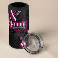 Traditional Art Hawaiian Kakau Tattoos 4 in 1 Can Cooler Tumbler Pink Color - Polynesian Pride