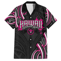 Traditional Art Hawaiian Kakau Tattoos Family Matching Long Sleeve Bodycon Dress and Hawaiian Shirt Pink Color LT03 Dad's Shirt - Short Sleeve Pink - Polynesian Pride