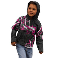 Traditional Art Hawaiian Kakau Tattoos Kid Hoodie Pink Color - Polynesian Pride