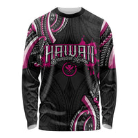 Traditional Art Hawaiian Kakau Tattoos Long Sleeve Shirt Pink Color - Polynesian Pride