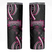 Traditional Art Hawaiian Kakau Tattoos Skinny Tumbler Pink Color - Polynesian Pride
