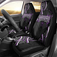Traditional Art Hawaiian Kakau Tattoos Car Seat Cover Purple Color - Polynesian Pride