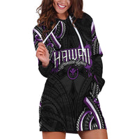 Traditional Art Hawaiian Kakau Tattoos Hoodie Dress Purple Color - Polynesian Pride