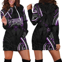 Traditional Art Hawaiian Kakau Tattoos Hoodie Dress Purple Color - Polynesian Pride