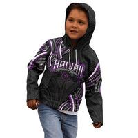 Traditional Art Hawaiian Kakau Tattoos Kid Hoodie Purple Color - Polynesian Pride