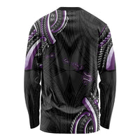 Traditional Art Hawaiian Kakau Tattoos Long Sleeve Shirt Purple Color - Polynesian Pride