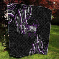 Traditional Art Hawaiian Kakau Tattoos Quilt Purple Color - Polynesian Pride