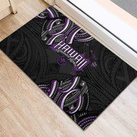 Traditional Art Hawaiian Kakau Tattoos Rubber Doormat Purple Color - Polynesian Pride